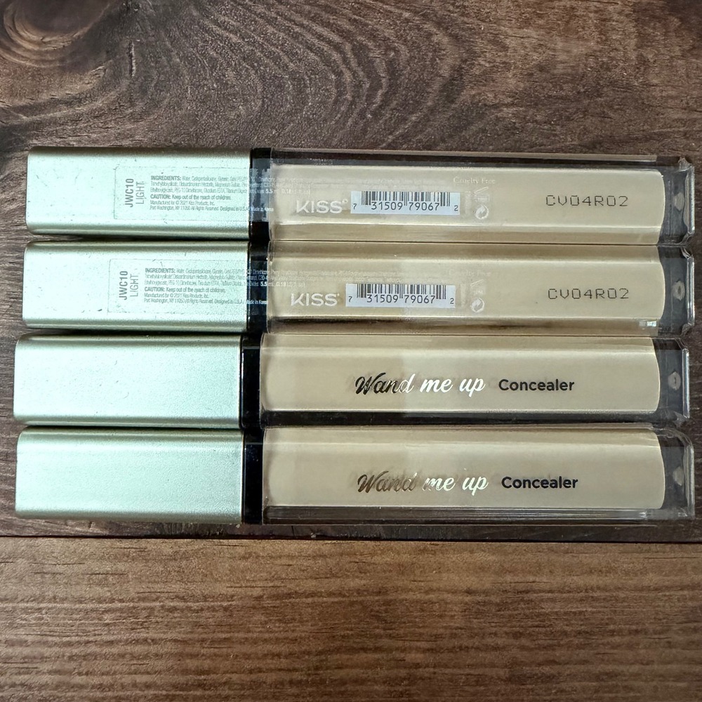 KISS Wand Me Up Concealer JWC10 Light 5.5ml Cruelty Free Lot of 4 New Sealed